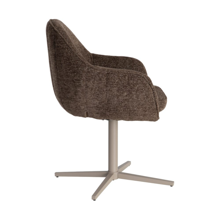 Set 2 scaune tapițate rotative maro pentru dining și HoReCa [4]