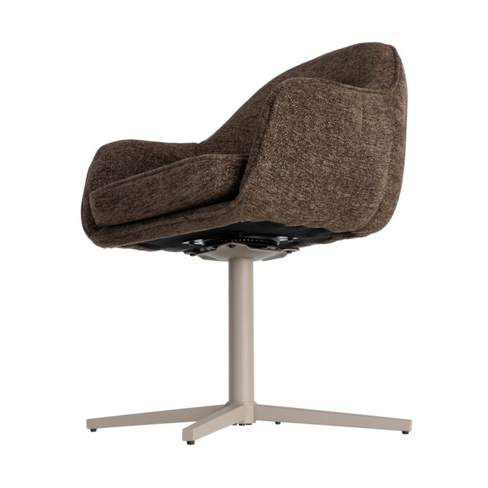 Set 2 scaune tapițate rotative maro pentru dining și HoReCa [8]