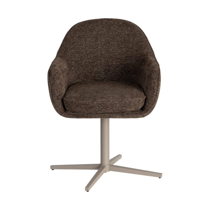 Set 2 scaune tapițate rotative maro pentru dining și HoReCa [6]
