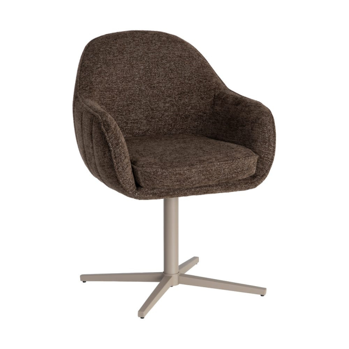 Set 2 scaune tapițate rotative maro pentru dining și HoReCa [12]