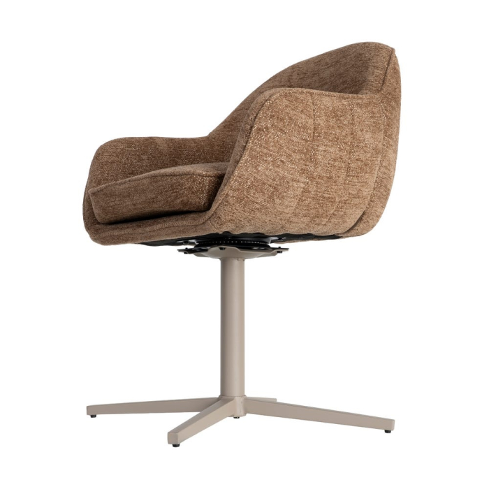 Set 2 scaune tapițate rotative maro pentru dining și HoReCa [8]
