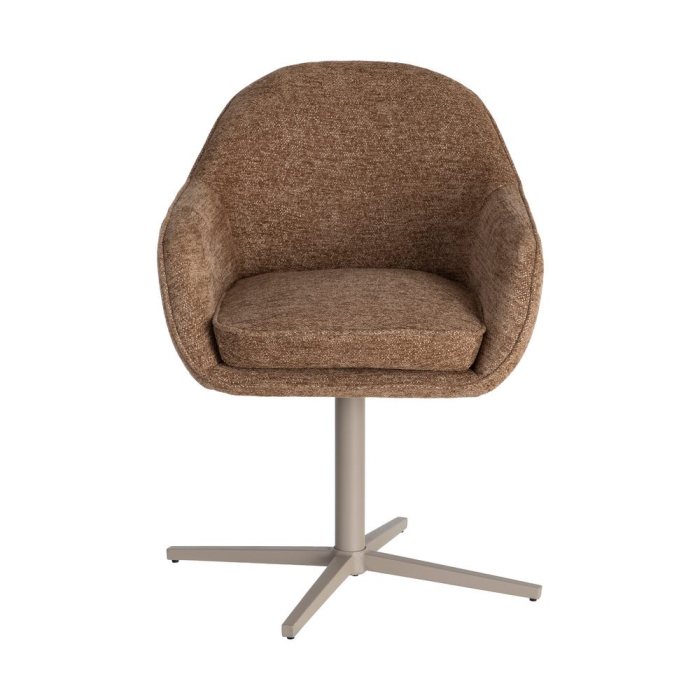Set 2 scaune tapițate rotative maro pentru dining și HoReCa [6]