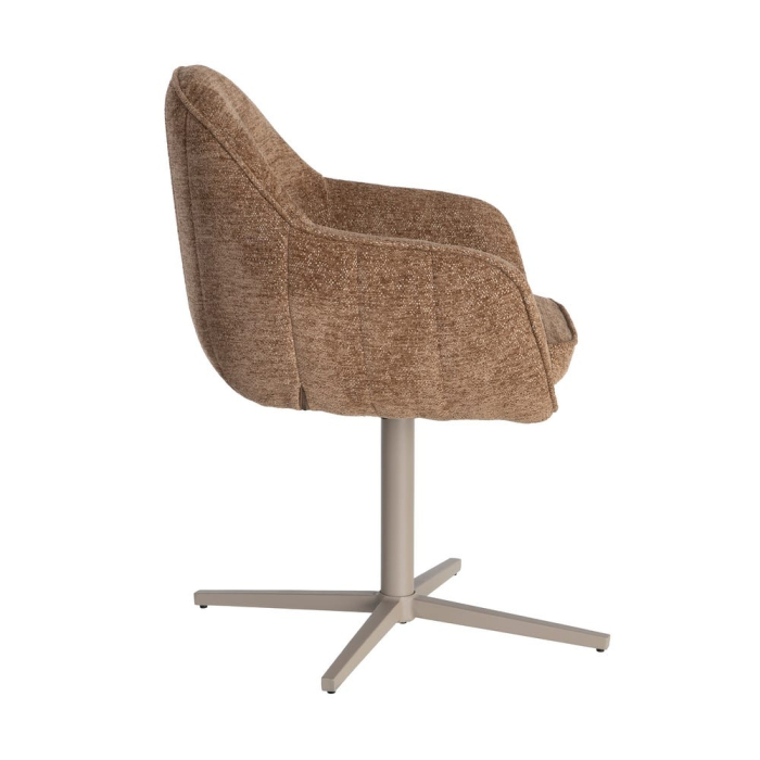 Set 2 scaune tapițate rotative maro pentru dining și HoReCa [4]