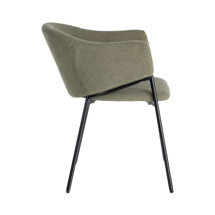 Set 2 scaune verzi tapitate cu brațe din stofă cu structură metalică interior [5]