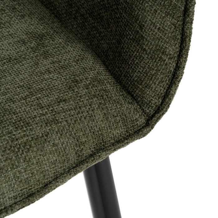 Scaune verzi olive tapițate cu brațe – set 2 bucăți, stil natural modern [8]