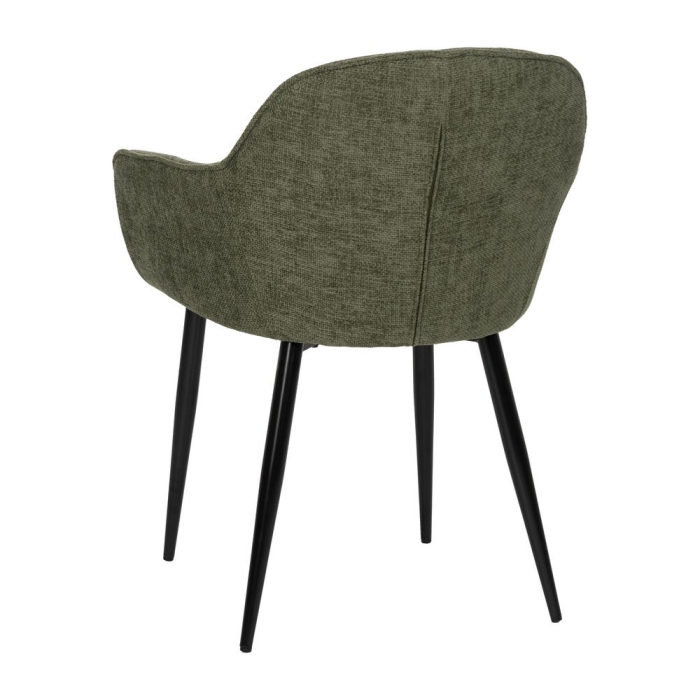 Scaune verzi olive tapițate cu brațe – set 2 bucăți, stil natural modern [4]