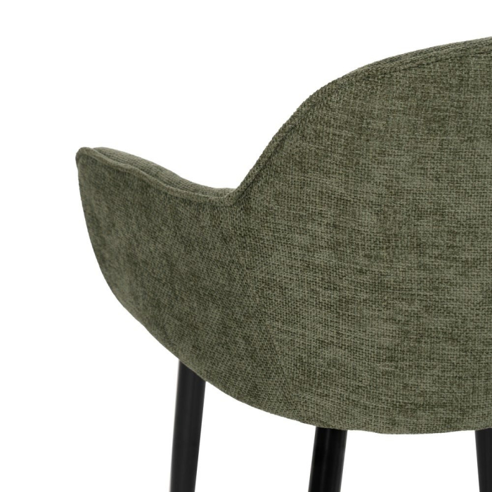 Scaune verzi olive tapițate cu brațe – set 2 bucăți, stil natural modern [9]