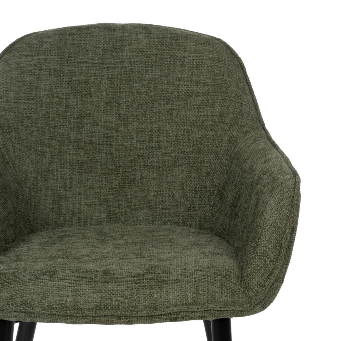 Scaune verzi olive tapițate cu brațe – set 2 bucăți, stil natural modern [5]