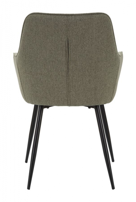 Set 2 scaune dining Vicenza stofă verde cu picioare metalice negre [9]