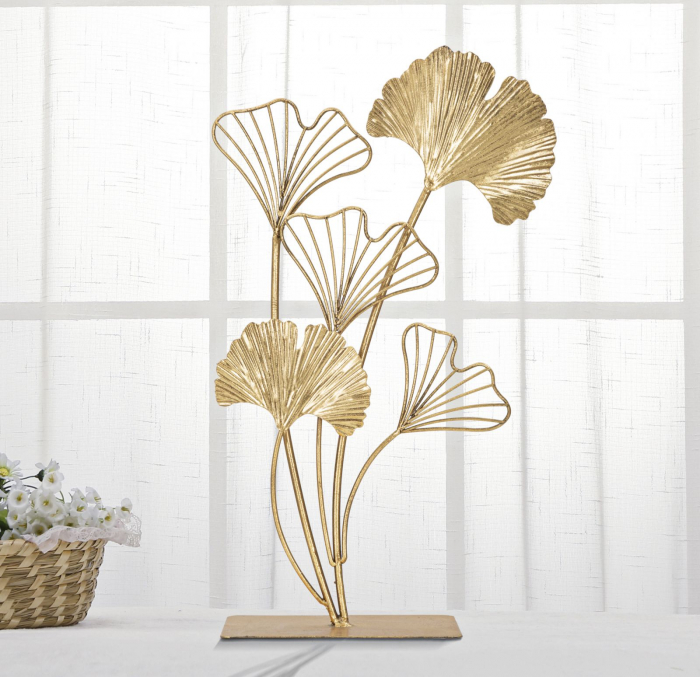 Sculpturi metalice decorative aurii Leaf [5]