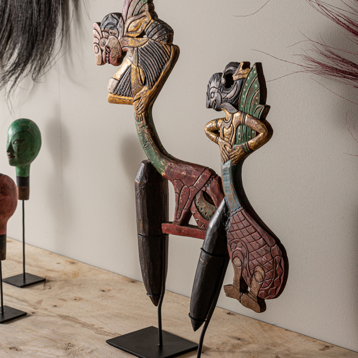 Set statuete lemn tropical|Statuete etnice multicolore [3]