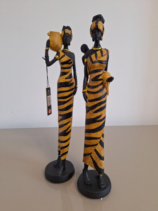 Set 2 statuete Femeie Africana, auriu negru - CreativDeco.ro [5]