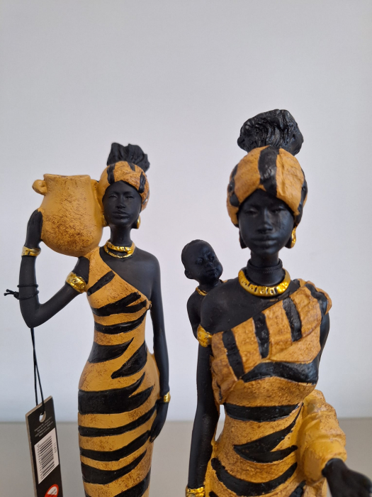 Set 2 statuete Femeie Africana, auriu negru - CreativDeco.ro [7]
