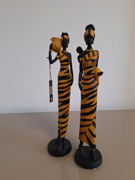 Set 2 statuete Femeie Africana, auriu negru - CreativDeco.ro [2]