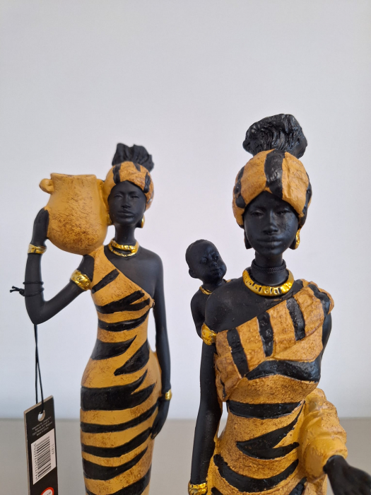 Set 2 statuete Femeie Africana, auriu negru - CreativDeco.ro [8]