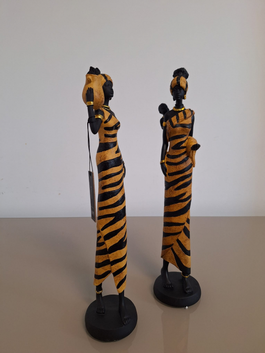 Set 2 statuete Femeie Africana, auriu negru - CreativDeco.ro [6]