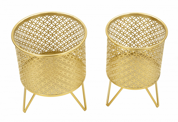 Suporturi Ghivece Auriu CreativDeco - Design Modern pentru Plante [2]