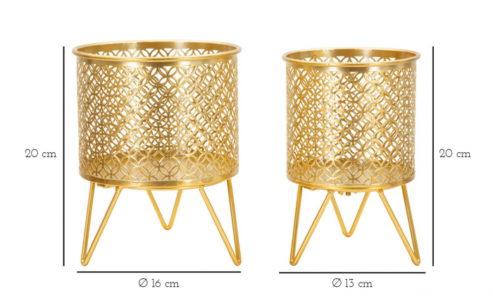 Suporturi Ghivece Auriu CreativDeco - Design Modern pentru Plante [6]