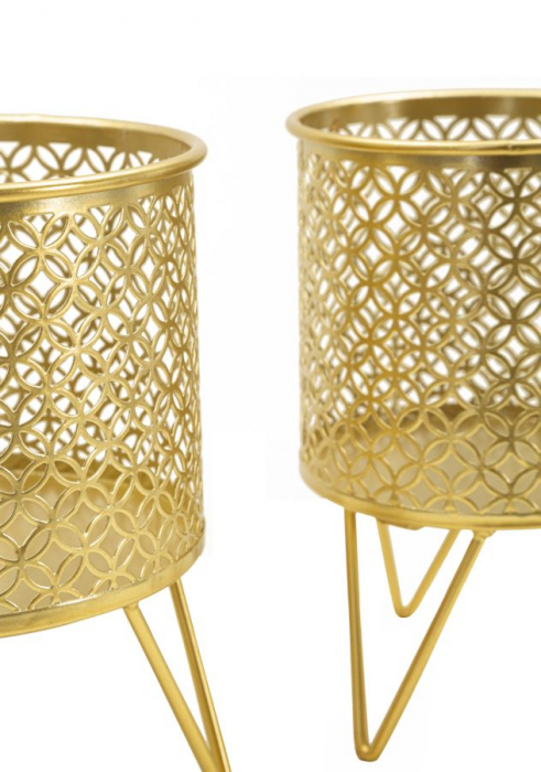 Suporturi Ghivece Auriu CreativDeco - Design Modern pentru Plante [3]