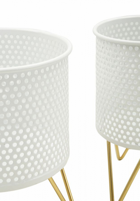 Suporturi Ghivece Alb si Auriu CreativDeco - Accente Subtile pentru Decoruri Moderne [3]