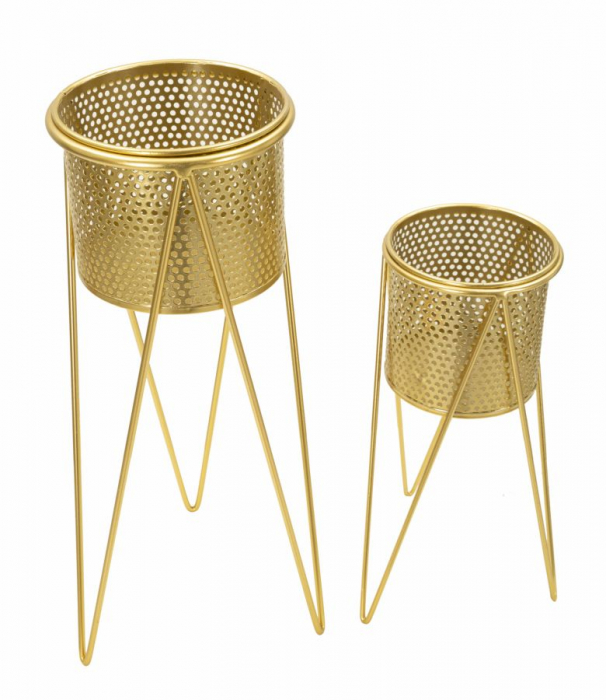 Suporturi Ghivece Aurii CreativDeco - Design Sofisticat pentru Interior [2]