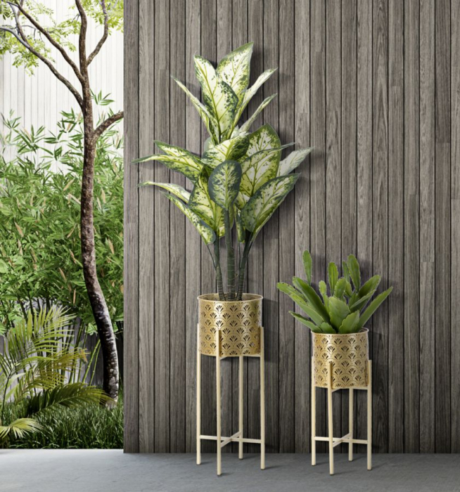 Suporturi ghivece aurii perforate CreativDeco [2]