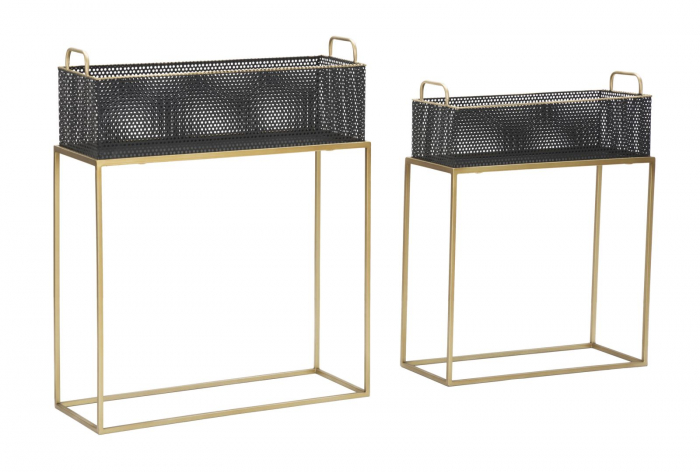 Suporturi Ghivece Glam Negru si Auriu CreativDeco - Decor Elegant pentru Plante [1]