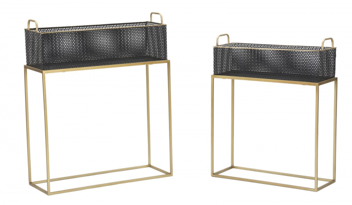 Suporturi Ghivece Glam Negru si Auriu CreativDeco - Decor Elegant pentru Plante [3]