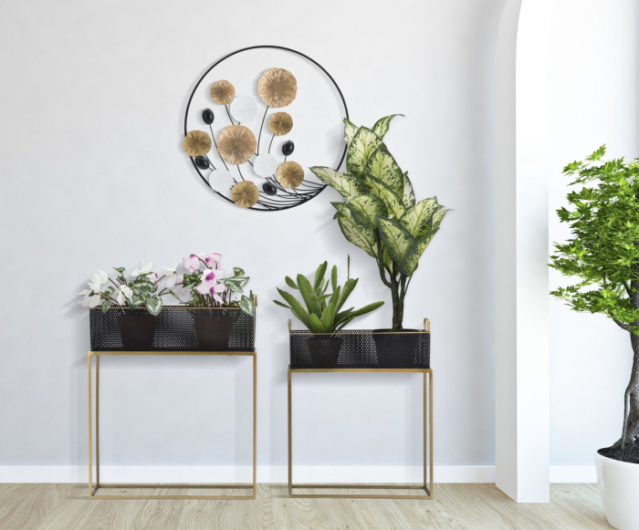 Suporturi Ghivece Glam Negru si Auriu CreativDeco - Decor Elegant pentru Plante [8]