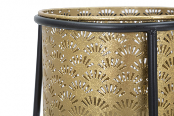 Suporturi Ghivece Negre si Aurii CreativDeco - Contrast Elegant in Decor [5]