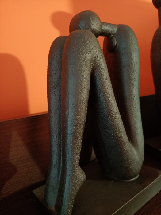 Set 2 suporturi decorative pentru cărți figurină abstractă neagră din polirășină 30 x 10 x 30 cm [4]