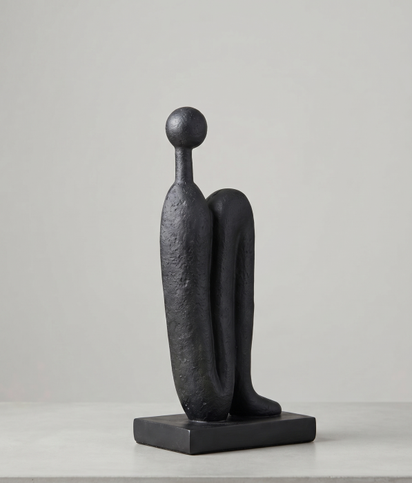 Set 2 suporturi decorative pentru cărți figurină abstractă neagră din polirășină 30 x 10 x 30 cm [4]