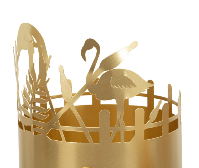 Set 2 suporturi ghivece flamingo metal auriu [4]