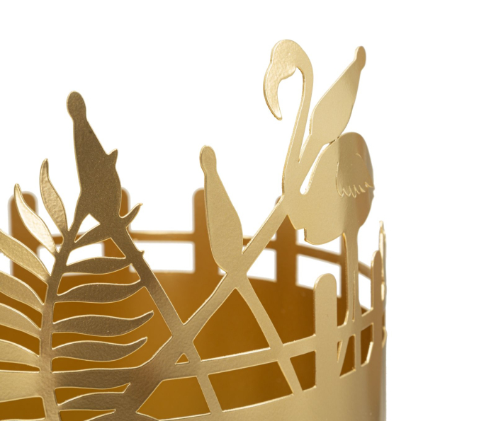 Set 2 suporturi ghivece flamingo metal auriu [2]