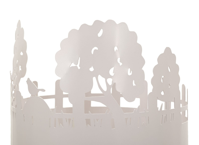 Set 2 suporturi ghivece metal auriu gri arbori [3]