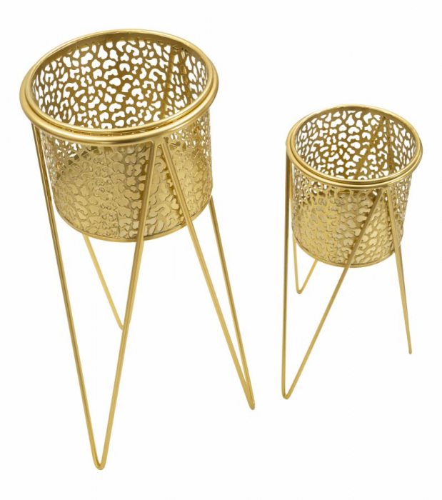 Set 2 suporturi flori Gold, metal auriu [4]