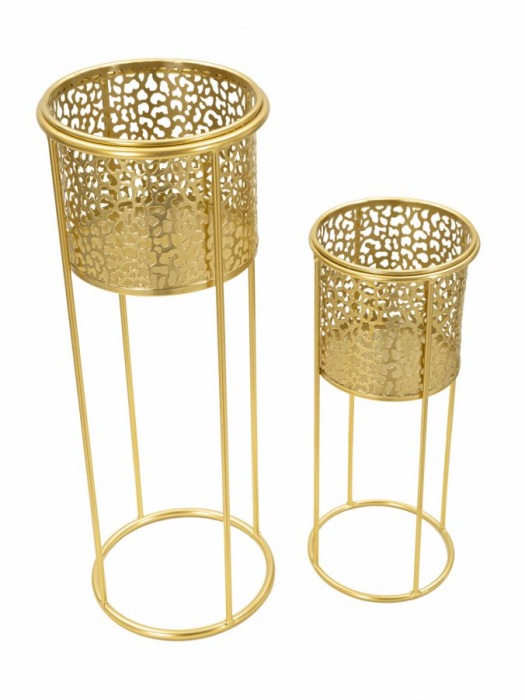 Set 2 suporturi flori Super Gold, metal auriu [5]