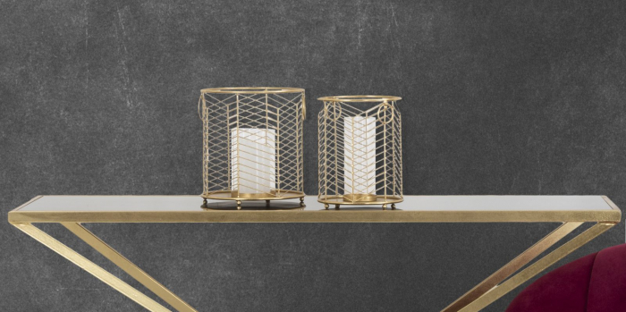 Suport auriu lumanari design italian | Atmosfera rafinata CreativDeco [7]