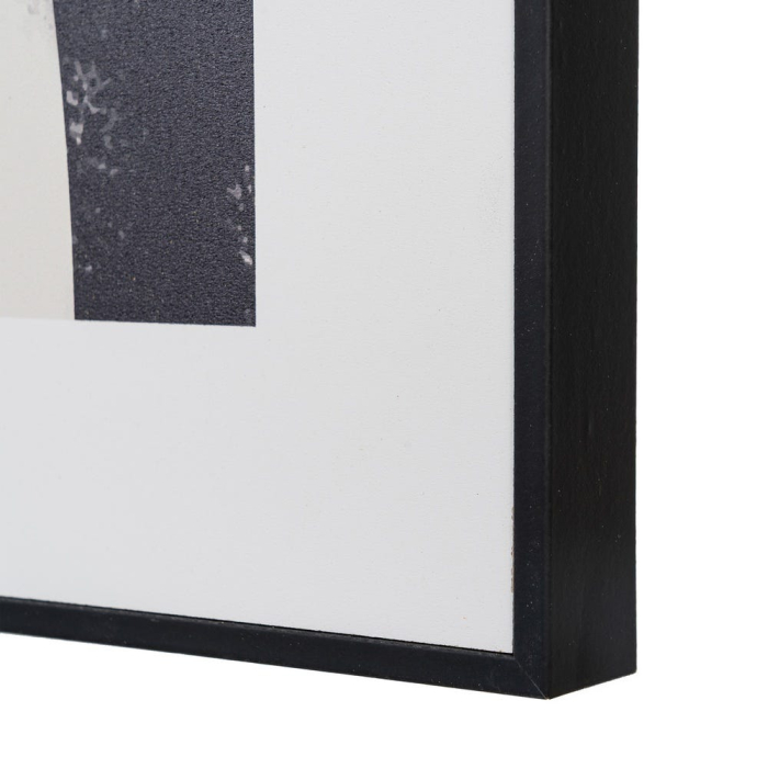 Set 2 tablouri abstracte alb-negru cu arce și coloane negre pe fond crem în ramă neagră din MDF [7]