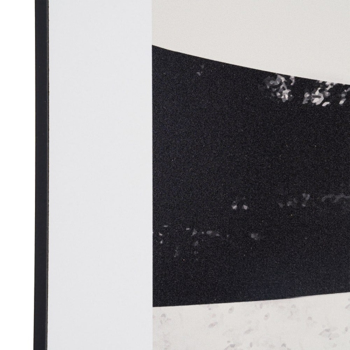 Set 2 tablouri abstracte alb-negru cu arce și coloane negre pe fond crem în ramă neagră din MDF [6]