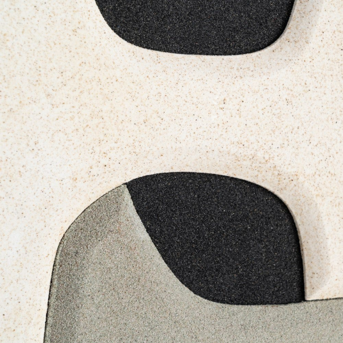 Set 2 tablouri abstracte alb negru și maro din MDF cu forme geometrice [5]