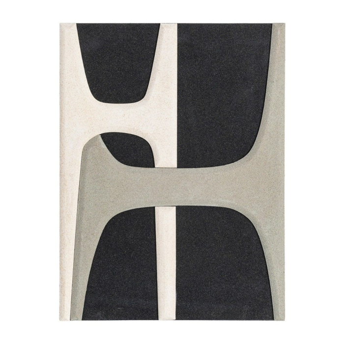 Set 2 tablouri abstracte alb negru și maro din MDF cu forme geometrice [2]