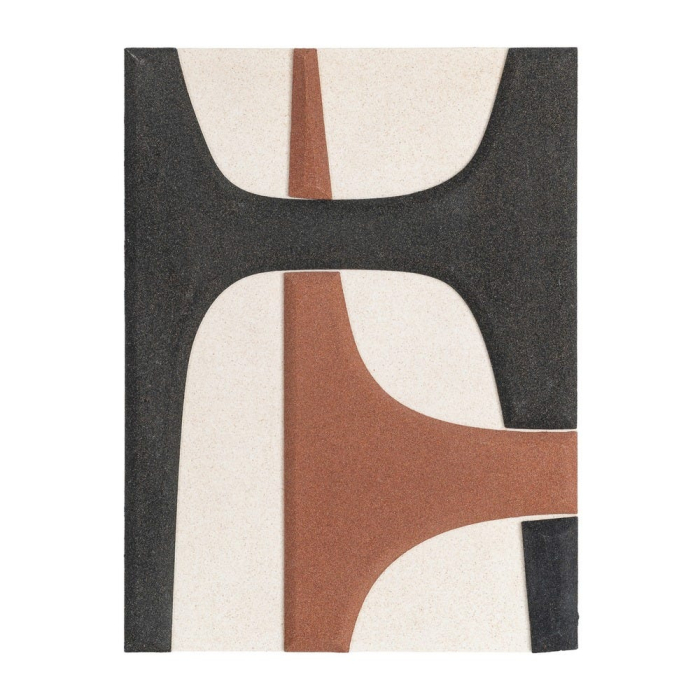 Set 2 tablouri abstracte alb negru și maro din MDF cu forme geometrice [3]