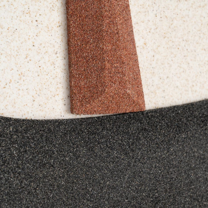 Set 2 tablouri abstracte alb negru și maro din MDF cu forme geometrice [6]