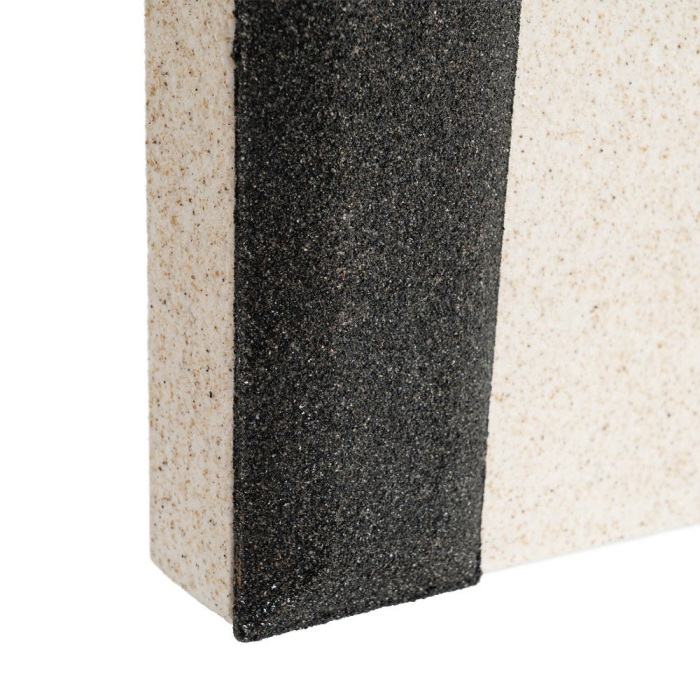 Set 2 tablouri abstracte alb negru și maro din MDF cu forme geometrice [7]