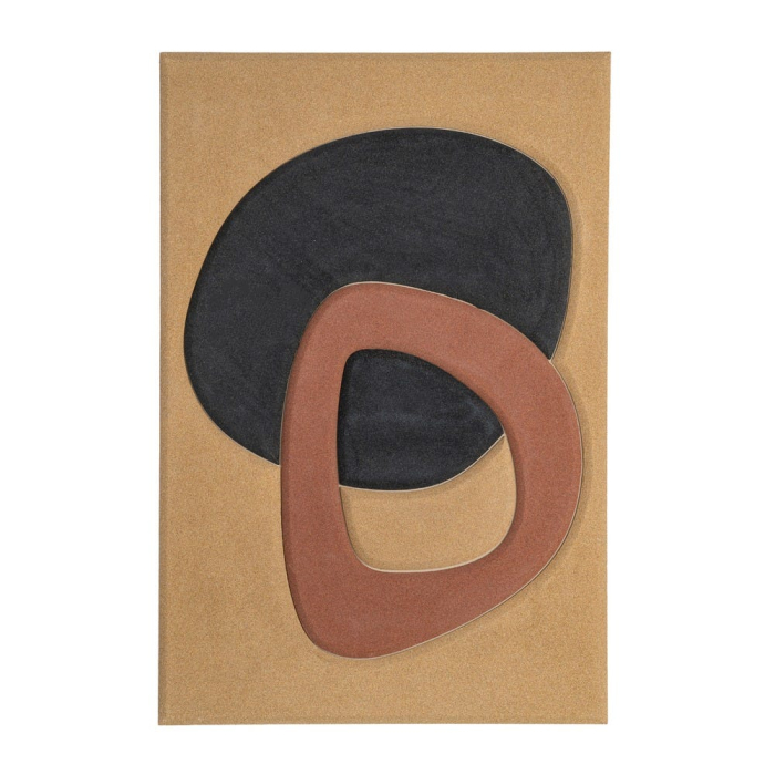 Set 2 tablouri abstracte maro negru și bej din MDF cu forme organice [3]