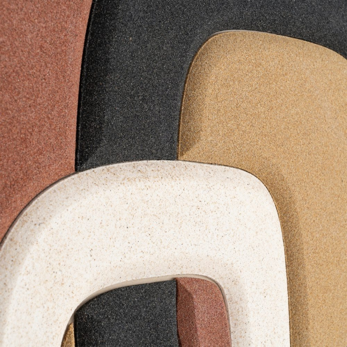 Set 2 tablouri abstracte maro negru și bej din MDF cu forme organice [5]