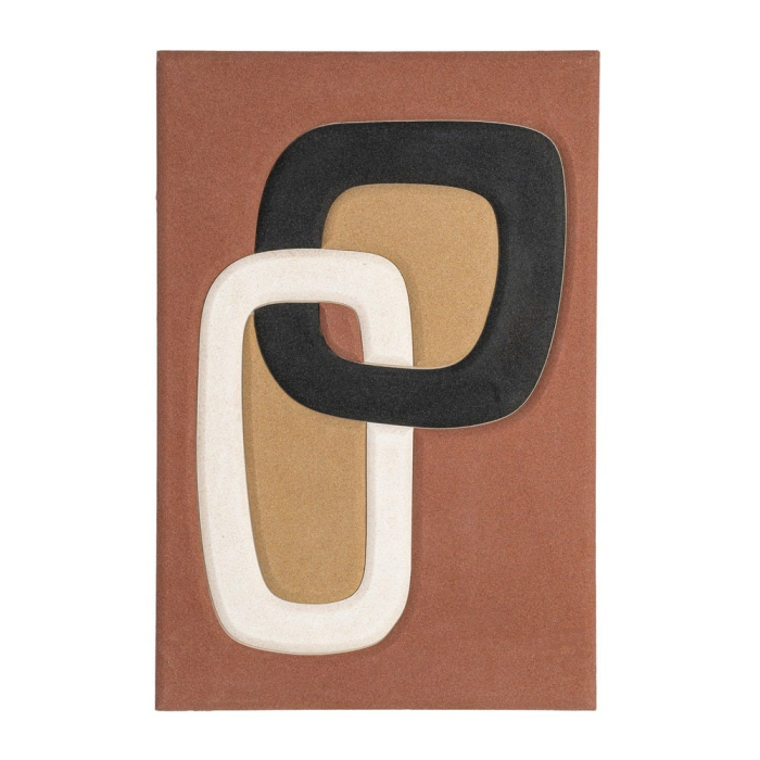 Set 2 tablouri abstracte maro negru și bej din MDF cu forme organice [2]