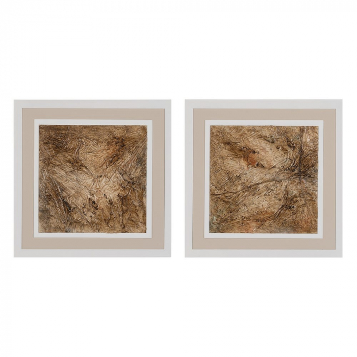 Set tablouri acrilice texturate manual 60x60 maro bej [1]