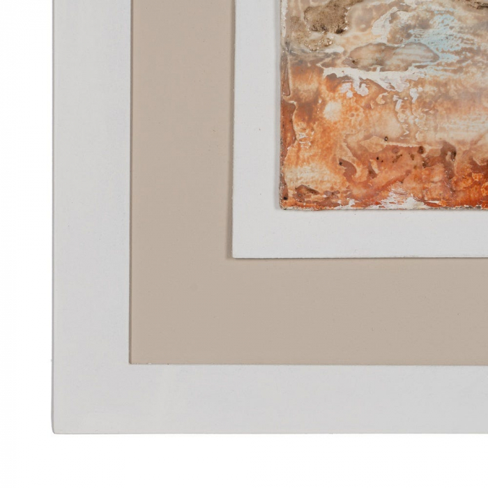 Set tablouri abstracte pictate portocaliu bej albastru 60x60 [5]